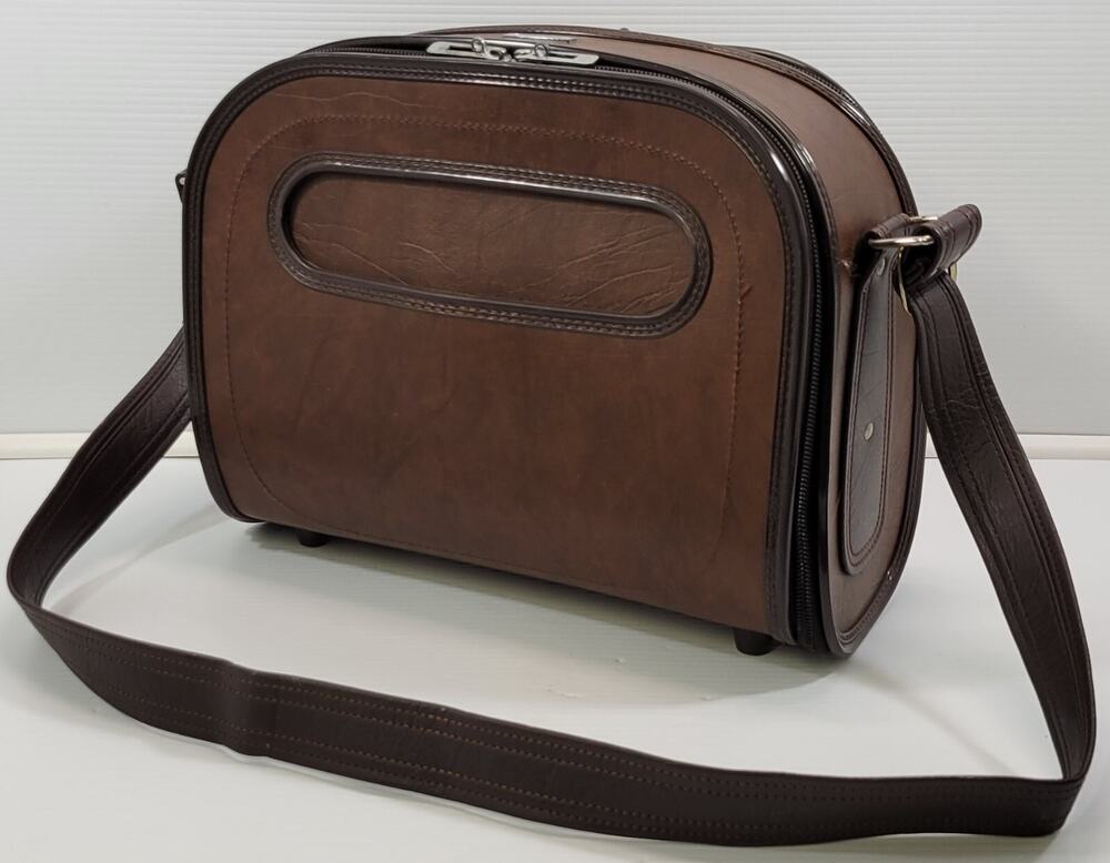 BG) Vintage Samsonite Silhouette Travel Bureau Brown Shoulder Bag Luggage